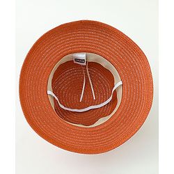 Babyhug Straw Hats With Bow Applique -Orange