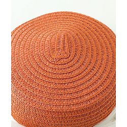 Babyhug Straw Hats With Bow Applique -Orange