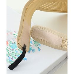 Babyhug Straw Hat With Face Applique & Purse Beige- Diameter 48 cm