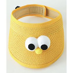 Babyhug Straw Hat With Face Applique & Purse Beige- Diameter 48 cm
