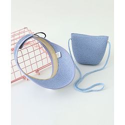 Babyhug Straw Hat With Face Applique & Purse Beige- Diameter 48 cm