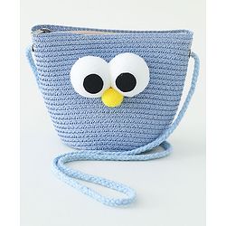 Babyhug Straw Hat With Face Applique & Purse Beige- Diameter 48 cm