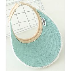 Babyhug Crochet Straw Hat With Bow   Green - Diameter 37 cm
