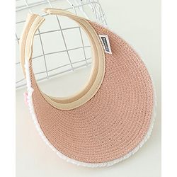 Babyhug Crochet Straw Hat With Bow  Pink -  Diameter 37 cm