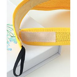 Babyhug Straw Hat With Bear Applique & Purse  Yellow - Diameter 48 cm
