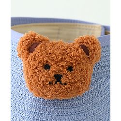 Babyhug Straw Hat With Bear Applique & Purse  Yellow - Diameter 48 cm