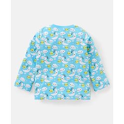 Babyhug Cotton Full Sleeves Night Suit Cloud & Moon Print- Blue