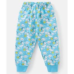 Babyhug Cotton Full Sleeves Night Suit Cloud & Moon Print- Blue