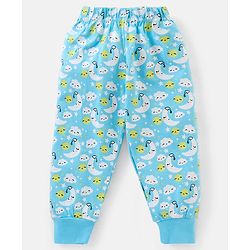 Babyhug Cotton Full Sleeves Night Suit Cloud & Moon Print- Blue
