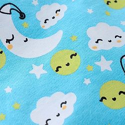 Babyhug Cotton Full Sleeves Night Suit Cloud & Moon Print- Blue