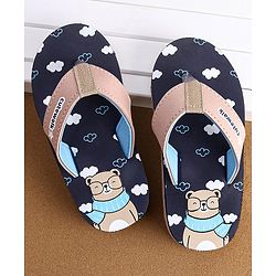Cute Walk by Babyhug Flip Flops Teddy Print - Blue