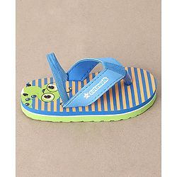 Cute Walk by Babyhug Flip Flops With Back Strap Caterpillar  Print - Blue