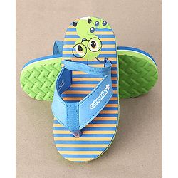 Cute Walk by Babyhug Flip Flops With Back Strap Caterpillar  Print - Blue