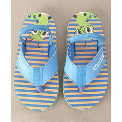 Cute Walk by Babyhug Flip Flops With Back Strap Caterpillar  Print - Blue
