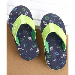 Cute Walk by Babyhug Flip Flops Space Print - Navy