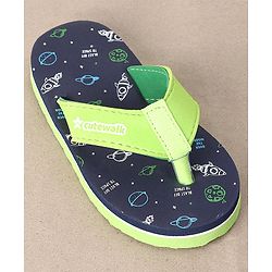 Cute Walk by Babyhug Flip Flops Space Print - Navy