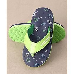 Cute Walk by Babyhug Flip Flops Space Print - Navy