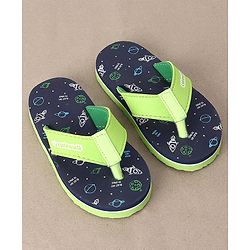 Cute Walk by Babyhug Flip Flops Space Print - Navy
