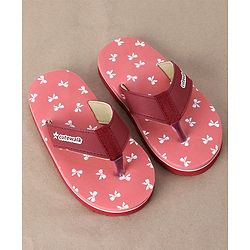 Cute Walk by Babyhug Slip On Flip Flops Bow Print - Pink