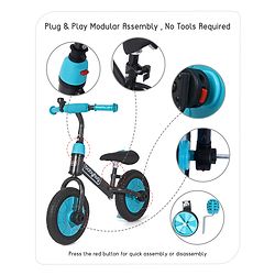 Babyhug Rover 4 in 1 Plug & Play Balance Bike - Blue
