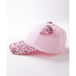 Babyhug Baseball Sequine Design Cap Red - Circumference 51 cm