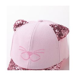 Babyhug Baseball Sequine Design Cap Red - Circumference 51 cm