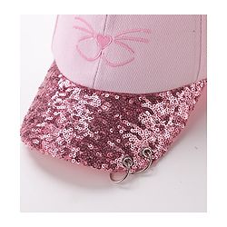 Babyhug Baseball Sequine Design Cap Red - Circumference 51 cm