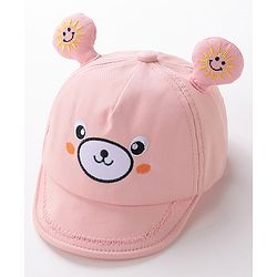 Babyhug Teddy Embroidered Baseball Cap Pink - Circumference 46 cm