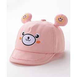 Babyhug Teddy Embroidered Baseball Cap Pink - Circumference 46 cm