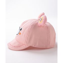 Babyhug Teddy Embroidered Baseball Cap Pink - Circumference 46 cm