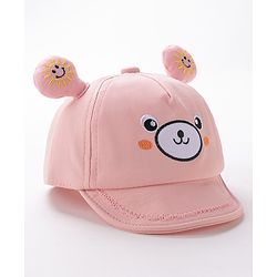 Babyhug Teddy Embroidered Baseball Cap Pink - Circumference 46 cm