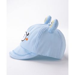 Babyhug Teddy Embroidered Baseball Cap Blue - Circumference 46 cm