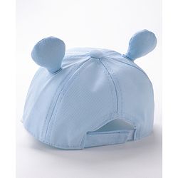 Babyhug Teddy Embroidered Baseball Cap Blue - Circumference 46 cm