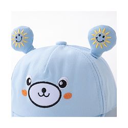 Babyhug Teddy Embroidered Baseball Cap Blue - Circumference 46 cm