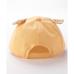 Babyhug Cute Panda Embroidered Baseball Cap Yellow - Circumference 46 cm