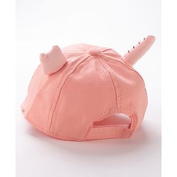 Babyhug Baseball Cap Kitty Embroidery & Applique Orange- Cap Circumference 46 cm