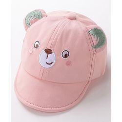 Babyhug Teddy Embroidered Baseball Cap Pink - Circumference 46 cm