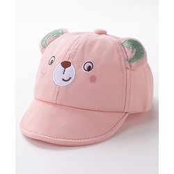 Babyhug Teddy Embroidered Baseball Cap Pink - Circumference 46 cm