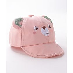Babyhug Teddy Embroidered Baseball Cap Pink - Circumference 46 cm