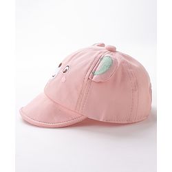 Babyhug Teddy Embroidered Baseball Cap Pink - Circumference 46 cm