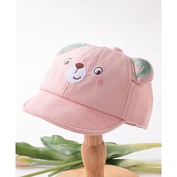 Babyhug Teddy Embroidered Baseball Cap Pink - Circumference 46 cm