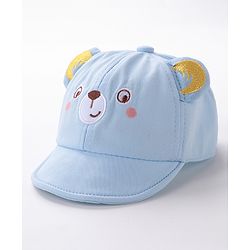 Babyhug Teddy Embroidered Baseball Cap Blue - Circumference 46 cm