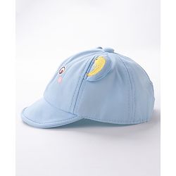 Babyhug Teddy Embroidered Baseball Cap Blue - Circumference 46 cm