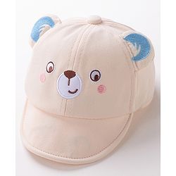 Babyhug Teddy Embroidered Baseball Cap Beige - Circumference 46 cm