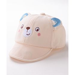 Babyhug Teddy Embroidered Baseball Cap Beige - Circumference 46 cm