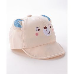 Babyhug Teddy Embroidered Baseball Cap Beige - Circumference 46 cm