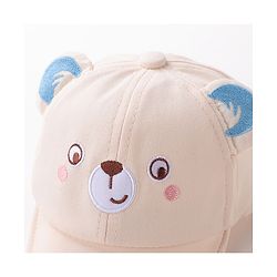 Babyhug Teddy Embroidered Baseball Cap Beige - Circumference 46 cm