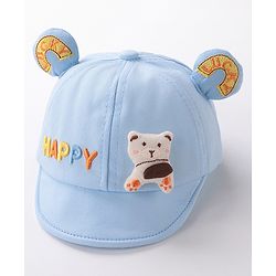 Babyhug Puppy Embroidered Baseball Cap Blue - Circumference 46 cm