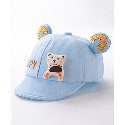 Babyhug Puppy Embroidered Baseball Cap Blue - Circumference 46 cm