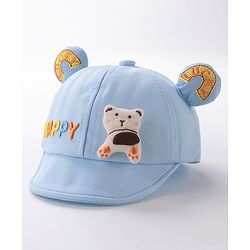 Babyhug Puppy Embroidered Baseball Cap Blue - Circumference 46 cm